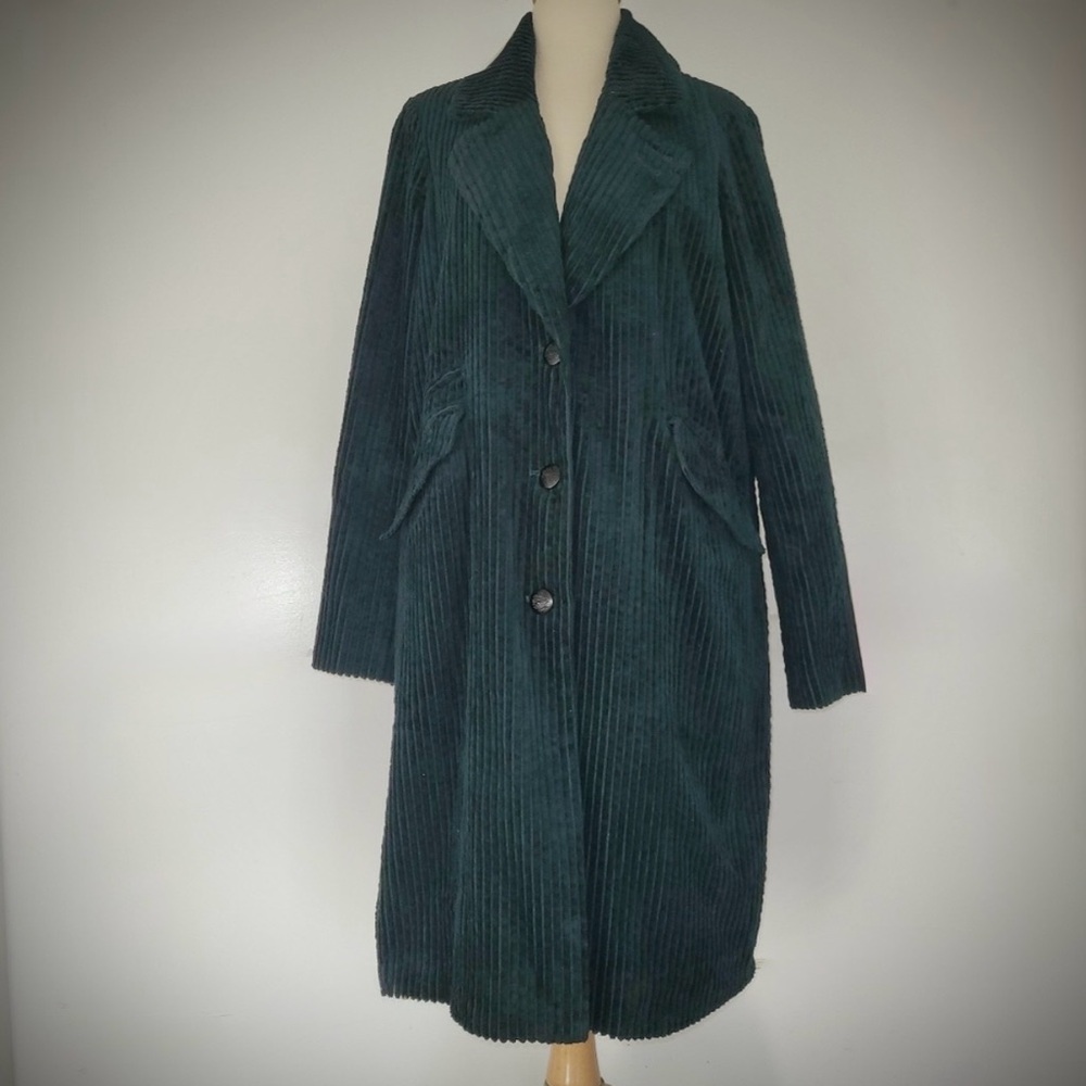 Trench Coat STEVE MADDEN Jacket Cotton Dark Green Corduroy Size X Large XL